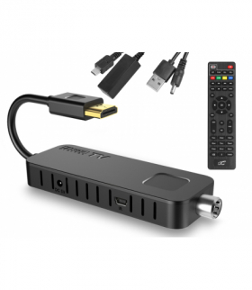 Tuner, Dekoder TV Stick DVB-T2 LTC do TV naziemnej DVB205M z pilotem programowalnym H.265, MINI LXDVB205M