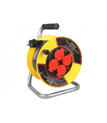 Przedłużacz bębnowy Krischner izol. guma 4x2p+Z, 16A3x2,5mm 25m z klapką Schuko LXKR1528