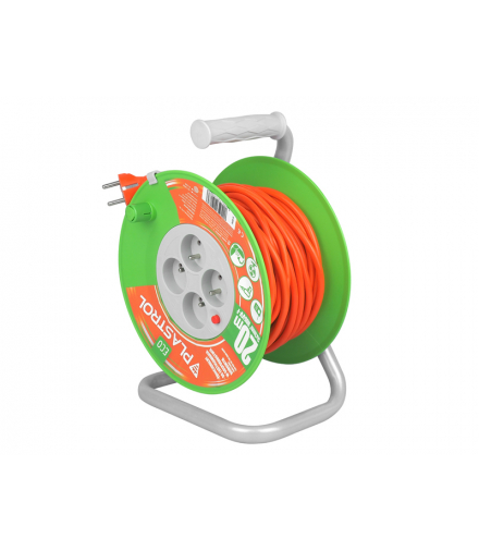Przedłużacz bębnowy ECO LINE 20m pomarańczowy 4x2+Z, 10A,230W, przewód3x1mm H05VV LXW98946