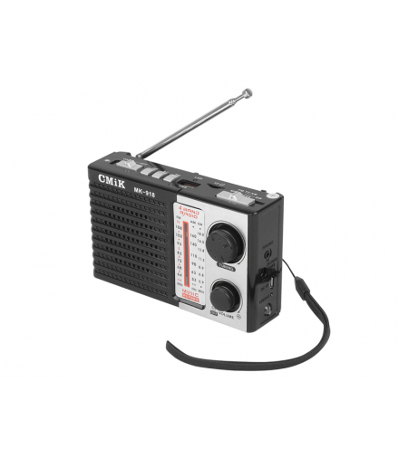 Radio przenośne MK-918 FM,USB,TF,AUX ,panel LED,latarka,3xAA z akumulatorem BL5C, czarne LXMK918C