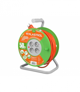 Przedłużacz bębnowy ECO LINE, 4x2p+Z, 16A,3680W, przewód 3x1,5mm H05VV-F, 50m, pomarańczowy. LXW98951