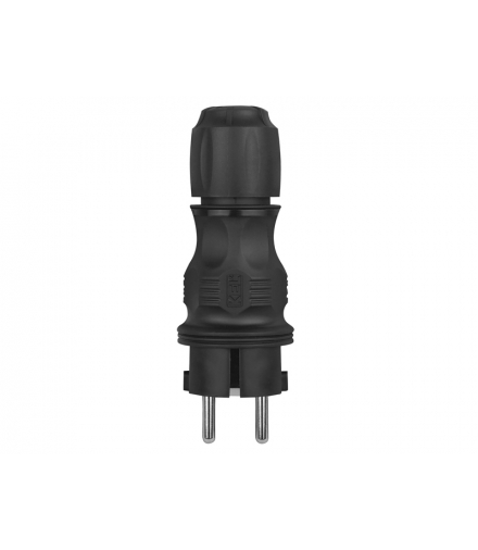 Wtyczka rozbieralna prosta Uni Schuko EXTREM 2p+Z, 16A, IP 54, czarny. LXWT-54