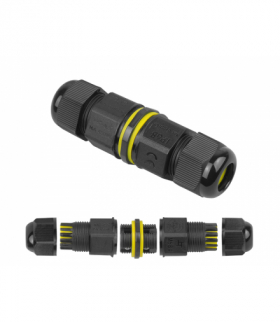 Wodoodporna mufa kablowa ze złączem 3 przewodowym IP68, 450V LXZE53