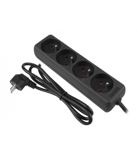 Przedłużacz sieciowy PR-470 1.5m 4Gu czarny LXPR470/1.5C