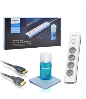 Zestaw PHILIPS Listwa sieciowa + Kabel HDMI + Spray do LCD LX031446