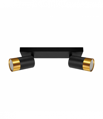 Oprawa ścienno-sufitowa PUZON SPT GU10 2L BLACK/GOLD IDEUS 04125
