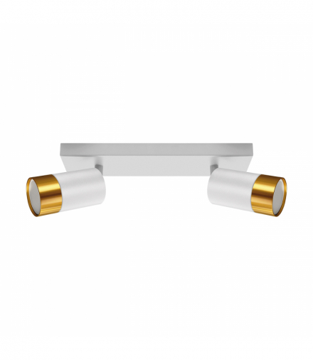 Oprawa ścienno-sufitowa PUZON SPT GU10 2L WHITE/GOLD IDEUS 04124