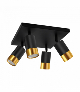 Oprawa ścienno-sufitowa PUZON SPT GU10 4D BLACK/GOLD IDEUS 04129
