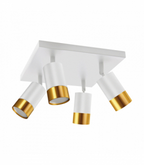 Oprawa ścienno-sufitowa PUZON SPT GU10 4D WHITE/GOLD IDEUS 04128