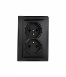 Gniazdo zasilające podwójne francuskie, kompletne DOMO Kanlux 36485