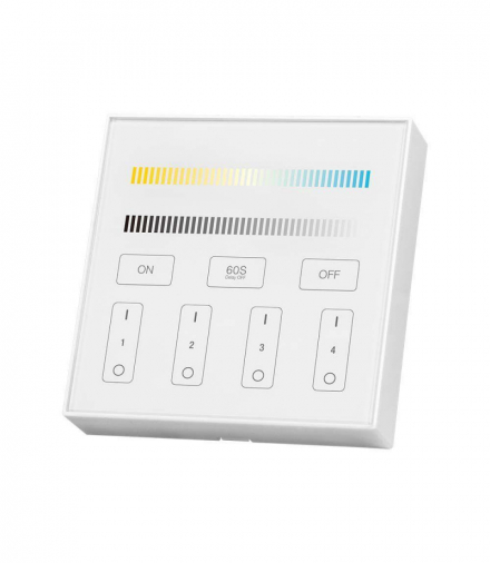 Naścienny sterownik Wifi do paska LED CCT, 4 strefowy, Obudowa: Biała V-TAC 2916