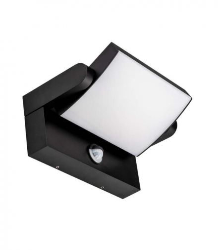 Lampa ścienna LED 17W z czujnikiem ruchu, Ciepła, Barwa:3000K, Obudowa: Czarna, Kwadratowa V-TAC 2940