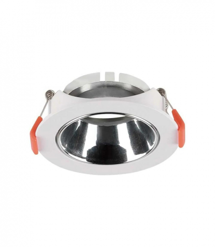 Oprawa wpuszczana Spot, Trzonek:GU10, Okrągła, Biała ramka i chromowany reflektor V-TAC 6647