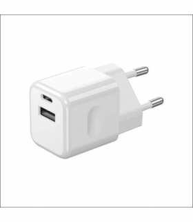 Ładowarka Sieciowa Fast Charger USB + USB C, 30W, Power Delivery, Wtyczka EU, Czarna V-TAC 6680