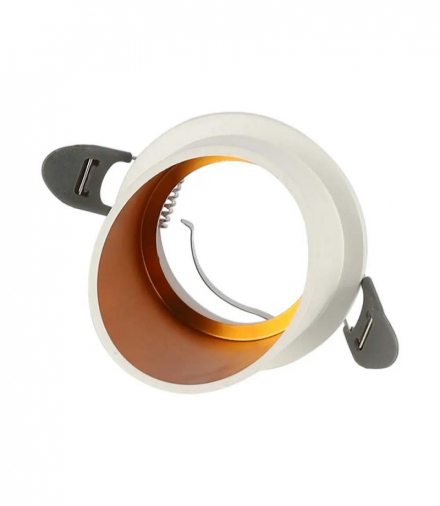 Oprawa wpuszczana Spot, Trzonek:GU10, Okrągła, Biały, Złoty V-TAC 6682