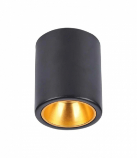 Oprawa natynkowa tuba Spot, Trzonek:GU10, Okrągła, Czarny, Złoty V-TAC 6691