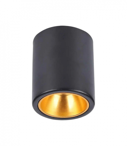 Oprawa natynkowa tuba Spot, Trzonek:GU10, Okrągła, Czarny, Złoty V-TAC 6691