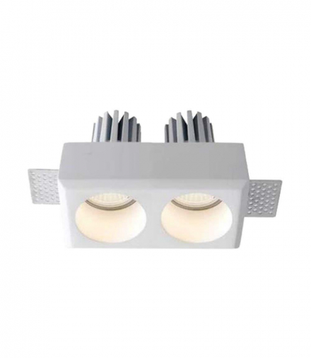 Gipsowa oprawa wpuszczana Spot, Trzonek:2xGU10, Okrągła, Biała V-TAC 6775