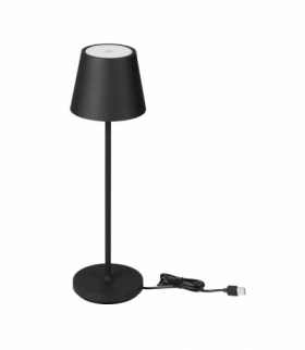 Lampka nocna LED 2W zasilana bateryjnie, Ściemnianie przez dotyk, Barwa: 3000K, Obudowa: Czarna V-TAC 7652