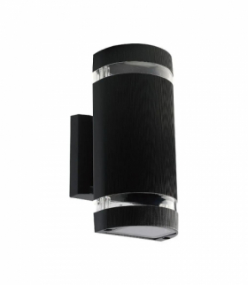 Kinkiet dwukierunkowy 2xE27, Kształt: Półokrągły, Obudowa: Czarna, IP44 V-TAC 93573