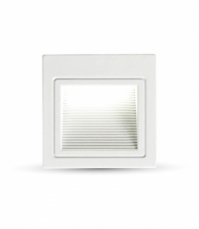 Oprawa Schodowa LED 3W, Neutralna, Barwa:4000K, Obudowa: Biała, Kwadrat V-TAC 121284