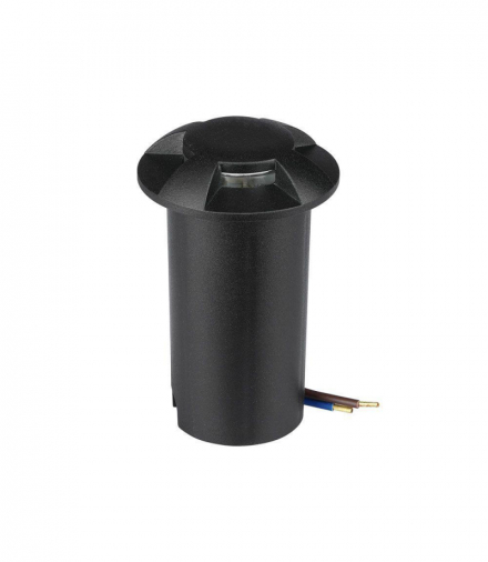 Oprawa dogruntowa 1W Zimna, Barwa:6500K/ Czarny, Okrągła V-TAC 211472