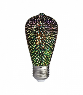 Żarówka LED E27 3W ST64 Filament 3D, Ciepła, Barwa:3000K, V-TAC 212705