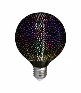 Żarówka LED E27 3W G125 Filament 3D, Ciepła, Barwa:3000K, V-TAC 212706