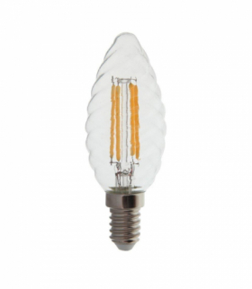 Żarówka LED E14 4W Twist C35 Filament, Ciepła, Barwa:2700K, Ściemniana, V-TAC 214367