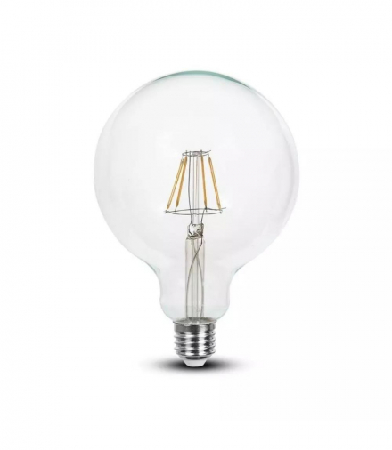 Żarówka LED E27 10W G125 Filament, Klosz Transparentny Neutralna, Barwa:4000K, V-TAC 214423