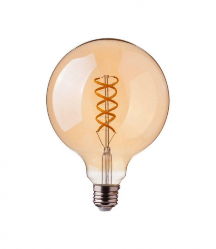 Żarówka LED E27 5W G95 Filament Globe, Ultra Ciepła (barwa płomień świecy), Barwa:1800K, Klosz: Bursztynowy, V-TAC 217217