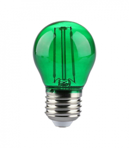 Żarówka LED E27 2W G45 Filament, Zielony, V-TAC 217411
