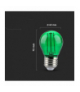 Żarówka LED E27 2W G45 Filament, Zielony, V-TAC 217411