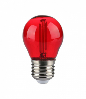Żarówka LED E27 2W G45 Filament, Czerwony, V-TAC 217413