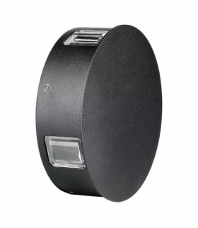 Lampa ścienna LED 4W, Ciepła, Barwa:3000K, IP65, Obudowa: Czarna, Okrągła V-TAC 218215