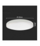 Plafon LED 18W, Średnica: 225mm, Barwa:3000K, Klosz: Okrągły mleczny biała ramka, IP44 V-TAC 7615