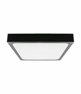 Plafon LED 18W, Średnica: 225mm, Barwa:3000K, Klosz: Kwadratowy mleczny czarna ramka, IP44 V-TAC 7642