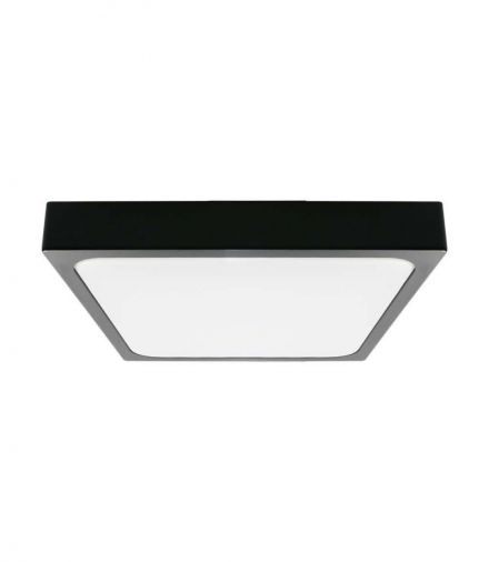 Plafon LED 18W, Średnica: 225mm, Barwa:4000K, Klosz: Kwadratowy mleczny czarna ramka, IP44 V-TAC 7643