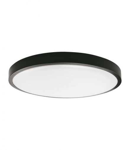 Plafon LED 24W z mikrofalowym czujnikiem ruchu, Średnica: 295mm, Barwa:4000K, Klosz: Okrągły mleczny czarna ramka, IP44 V-TAC 7670