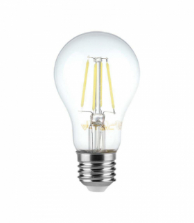 Żarówka LED E27 8W A65 Filament, Ciepła, Barwa:3000K, Ściemniana, V-TAC 212815