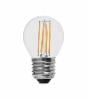 Żarówka LED E27 4W G45 Filament, Klosz Transparentny, Zimna, Barwa:6500K, V-TAC 214428