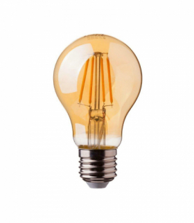 Żarówka LED E27 10W A67 Filament, Klosz: Bursztynowy, Super Ciepła (barwa zachód słońca), Barwa:2200K, V-TAC 217157