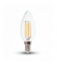 Żarówka LED E14 6W C35 Filament, Klosz Transparentny, Zimna, Barwa:6500K, V-TAC 217425