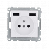Gniazdo wtyczkowe z ładowarką 2xUSB, 2.1A, 5V DC, 230V biały DGZ1ZUSB2AA.01/11