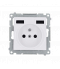 Gniazdo wtyczkowe z ładowarką 2xUSB, 2.1A, 5V DC, 230V biały DGZ1ZUSB2AA.01/11