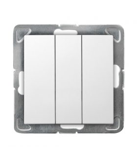 IMPRESJA ŁP-24Y/m/00 Łącznik przycisk potrójny zwierny , BIAŁY