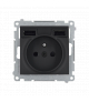 Gniazdo wtyczkowe z ładowarką 2xUSB, 2.1A, 5V DC, 230V antracyt, metalizowany DGZ1ZUSB2AA.01/48