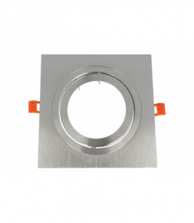 Oprawa sufitowa AR111 kwadrat ruchoma srebrna LEDline 248382