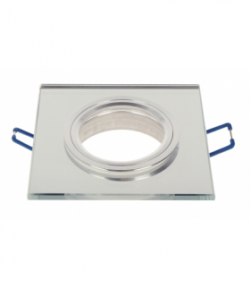 Oprawa szklana kwadrat srebrna 90x15x5mm SLIM SMIRO LEDline 241871