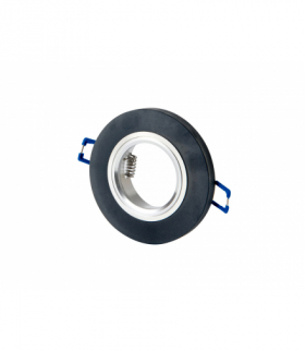 Oprawa szklana okrągła czarna 90x26x10mm mrożona GLIKKA LEDline 241420